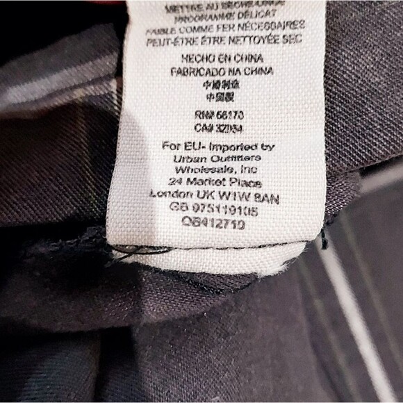 NWT Free People Charcoal Checkered Cropped Pants size 6 - Picture 8 of 12